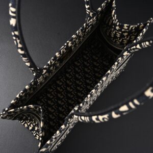 Christian Dior Medium Book Tote – Black Oblique Embroidery - Image 16