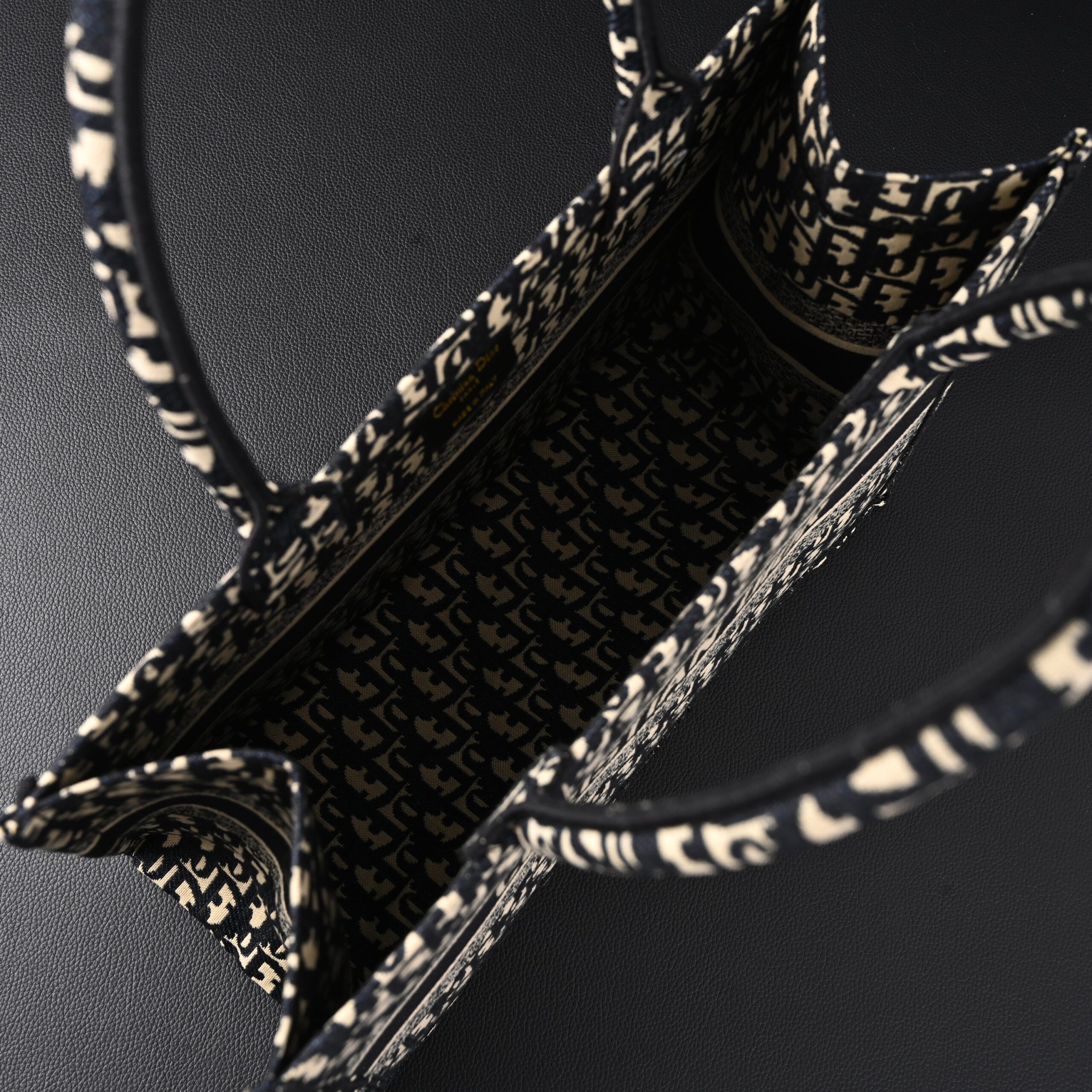 Christian Dior Medium Book Tote – Black Oblique Embroidery - Image 16