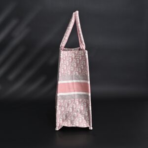 Christian Dior Large Book Tote – Pink Oblique Embroidery - Image 3