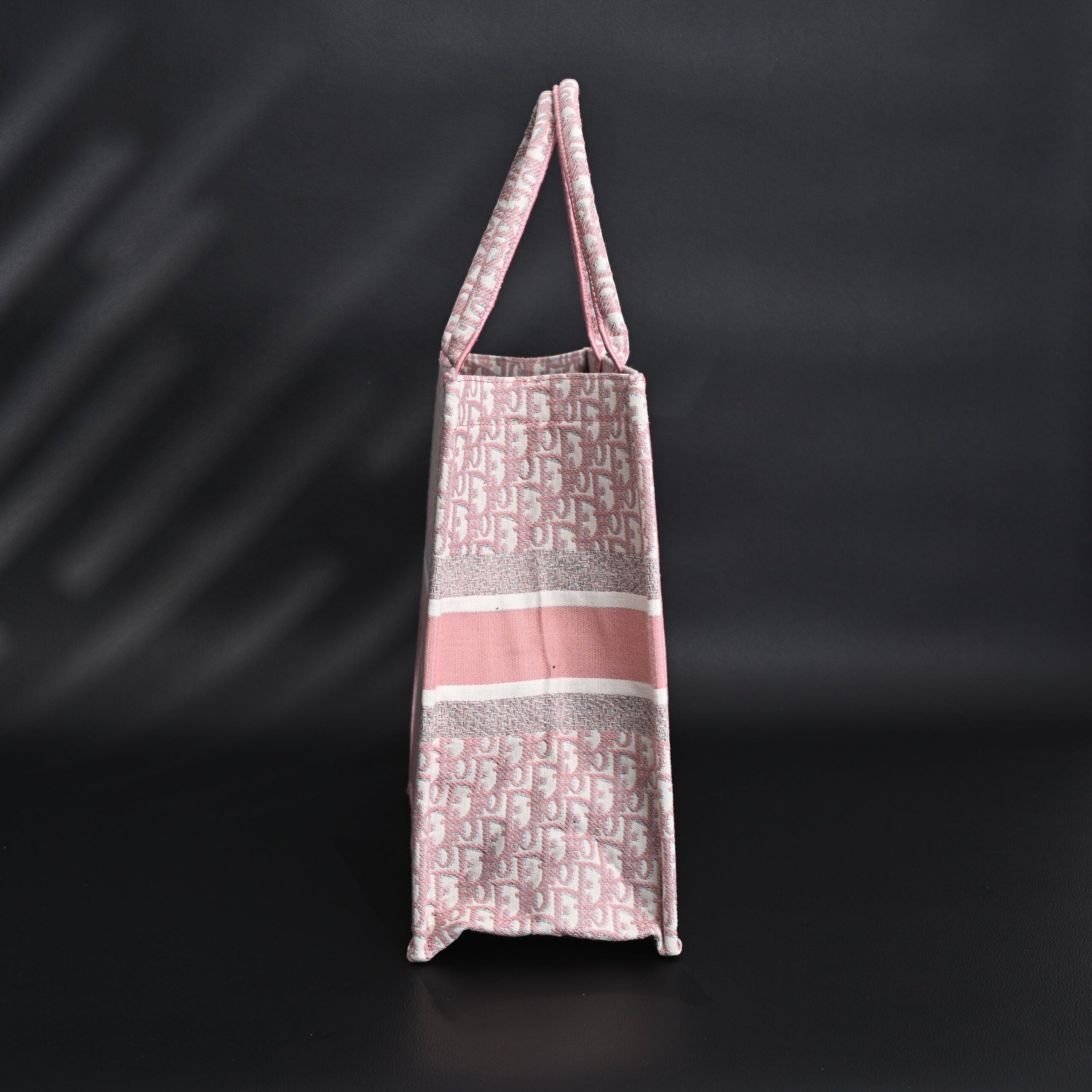Christian Dior Large Book Tote – Pink Oblique Embroidery - Image 3