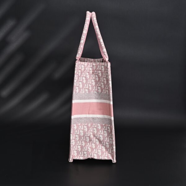 Dior Book Tote Oblique Embroidered Canvas Bag – Large Pink