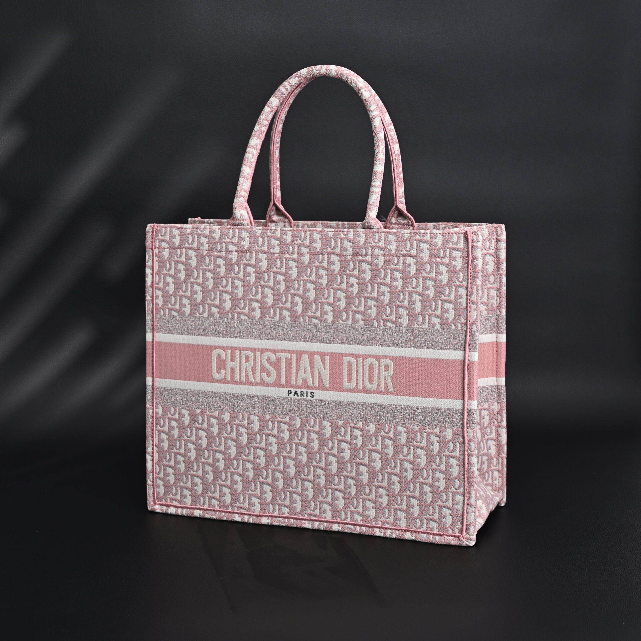 Christian Dior Large Book Tote – Pink Oblique Embroidery - Image 6