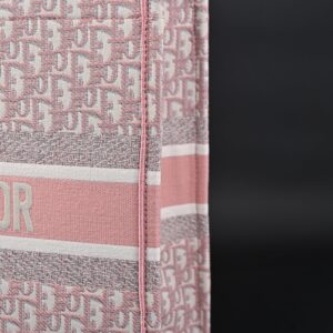 Christian Dior Large Book Tote – Pink Oblique Embroidery - Image 8