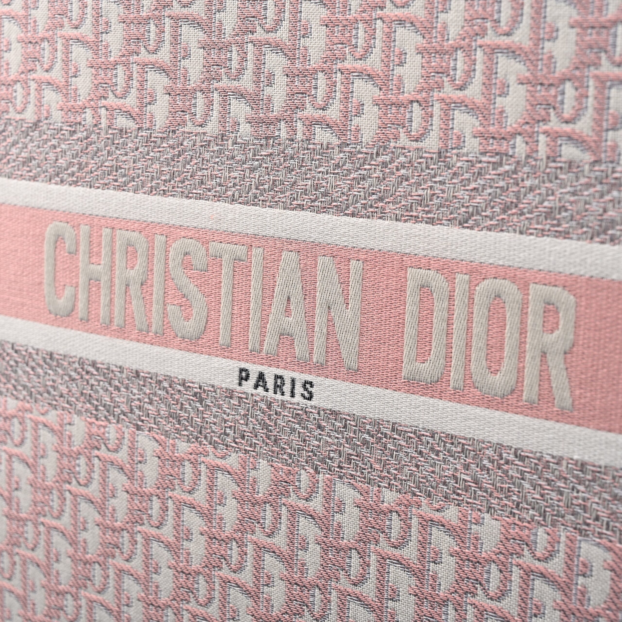 Christian Dior Large Book Tote – Pink Oblique Embroidery - Image 9