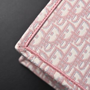 Christian Dior Large Book Tote – Pink Oblique Embroidery - Image 11