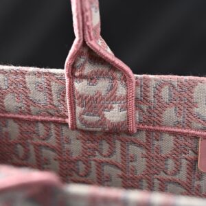 Dior Book Tote Oblique Embroidered Canvas Bag – Large Pink - Image 13