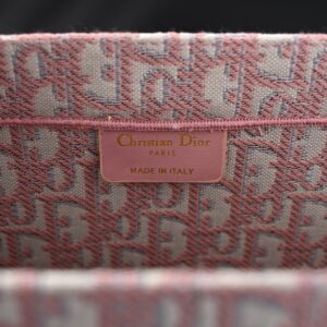 Dior Book Tote Oblique Embroidered Canvas Bag – Large Pink - Image 14