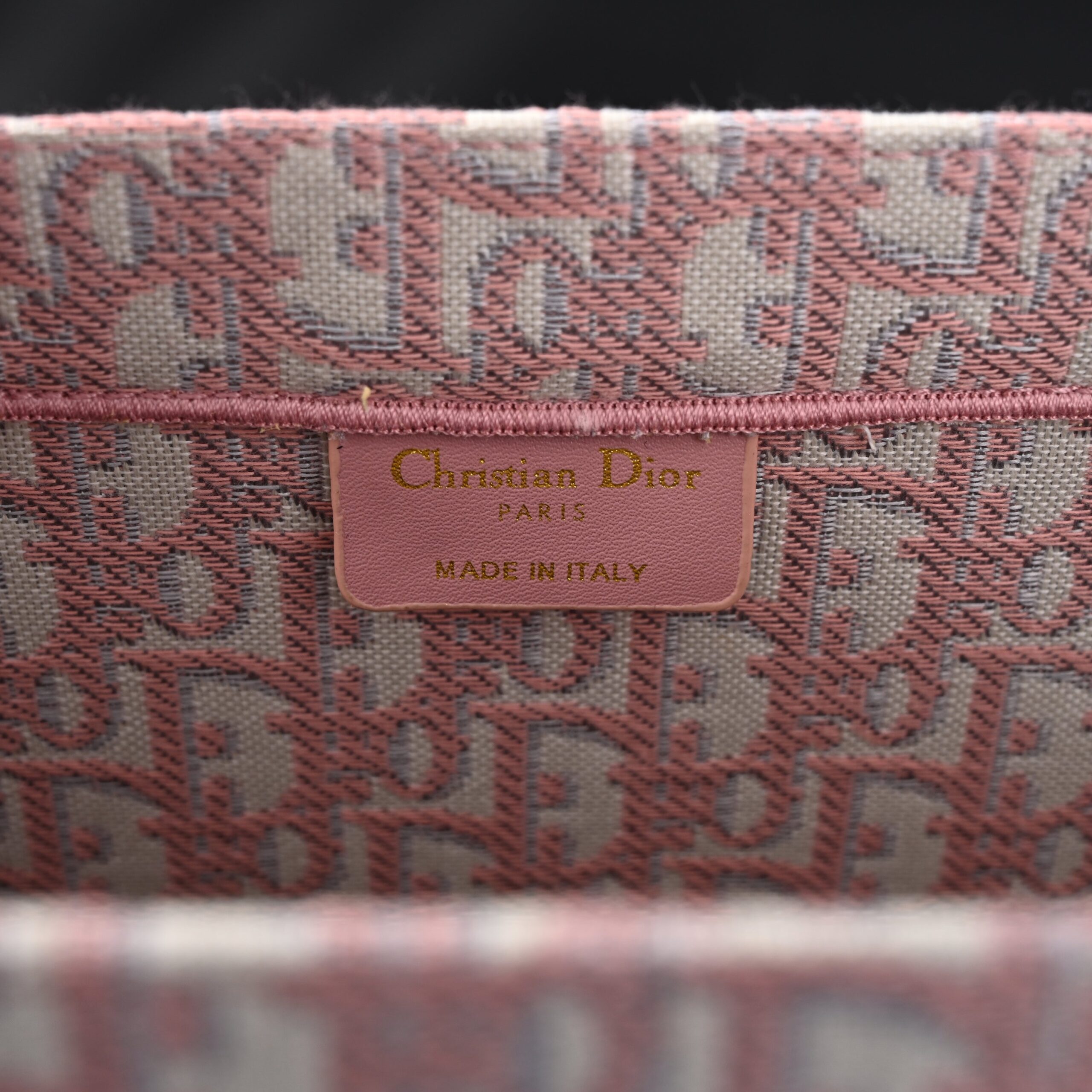 Dior Book Tote Oblique Embroidered Canvas Bag – Large Pink - Image 14