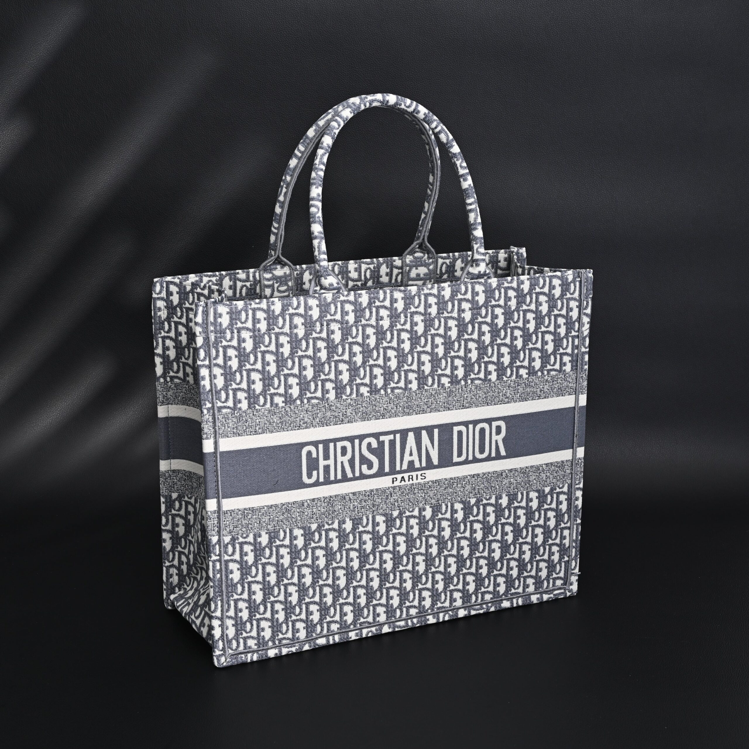 Christian Dior Large Book Tote – Grey Oblique Embroidery - Image 2