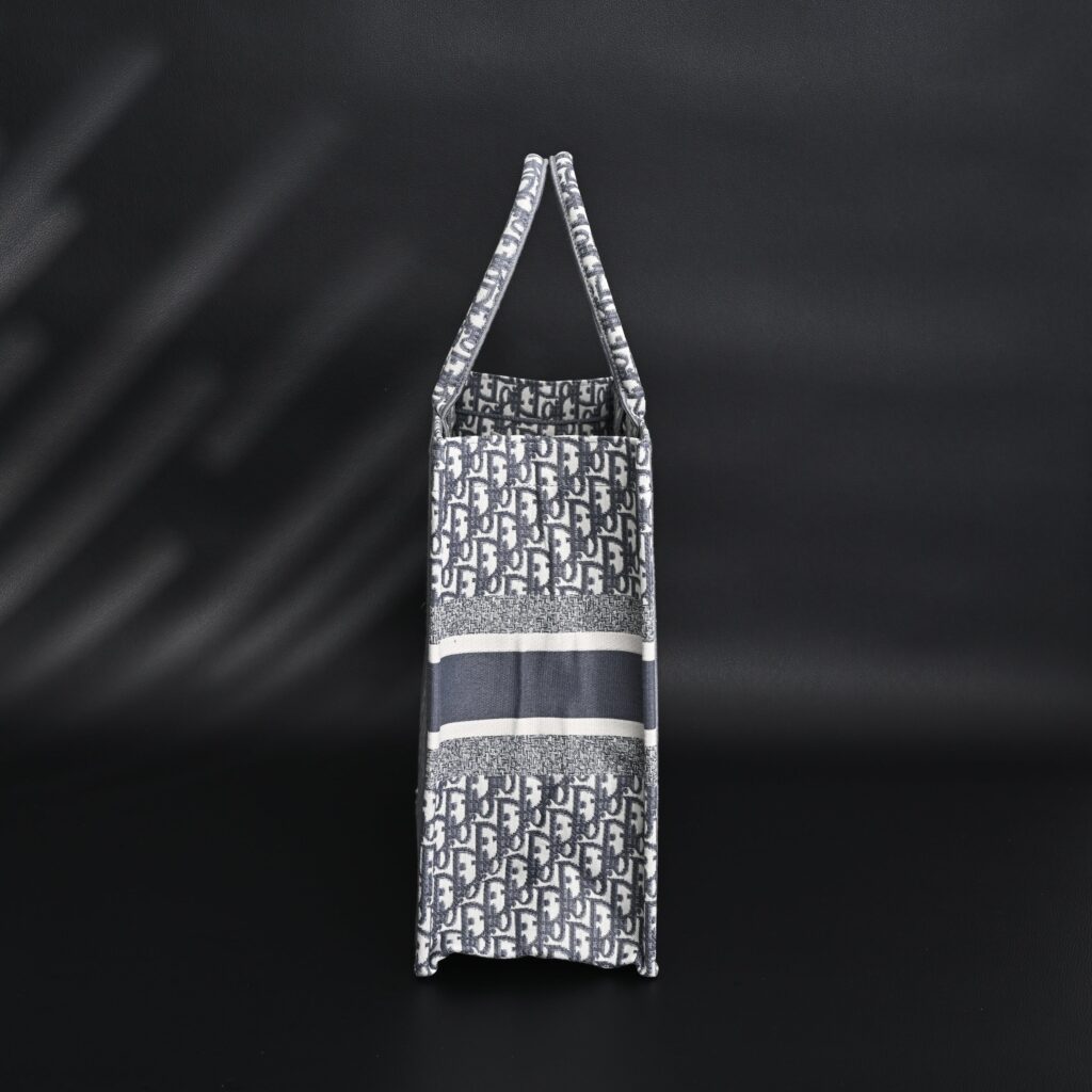 Christian Dior Large Book Tote – Grey Oblique Embroidery