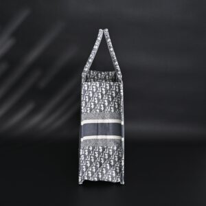 Christian Dior Large Book Tote – Grey Oblique Embroidery - Image 3