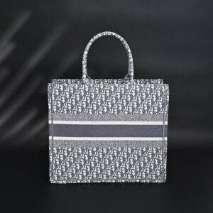 Christian Dior Large Book Tote – Grey Oblique Embroidery - Image 4