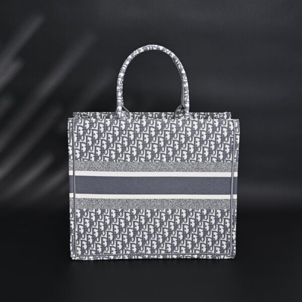Christian Dior Large Book Tote – Grey Oblique Embroidery
