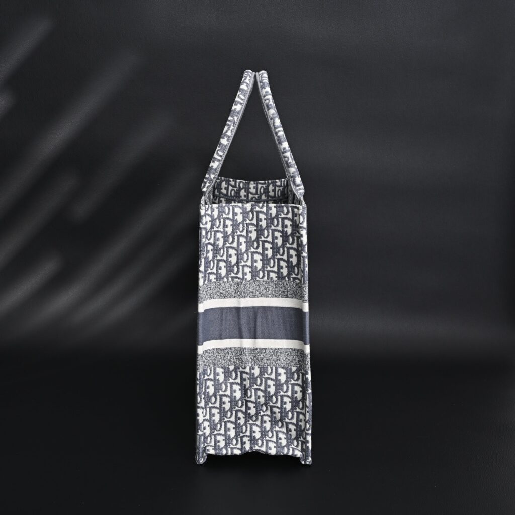 Christian Dior Large Book Tote – Grey Oblique Embroidery