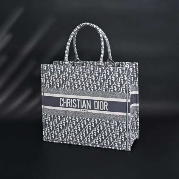 Christian Dior Large Book Tote – Grey Oblique Embroidery