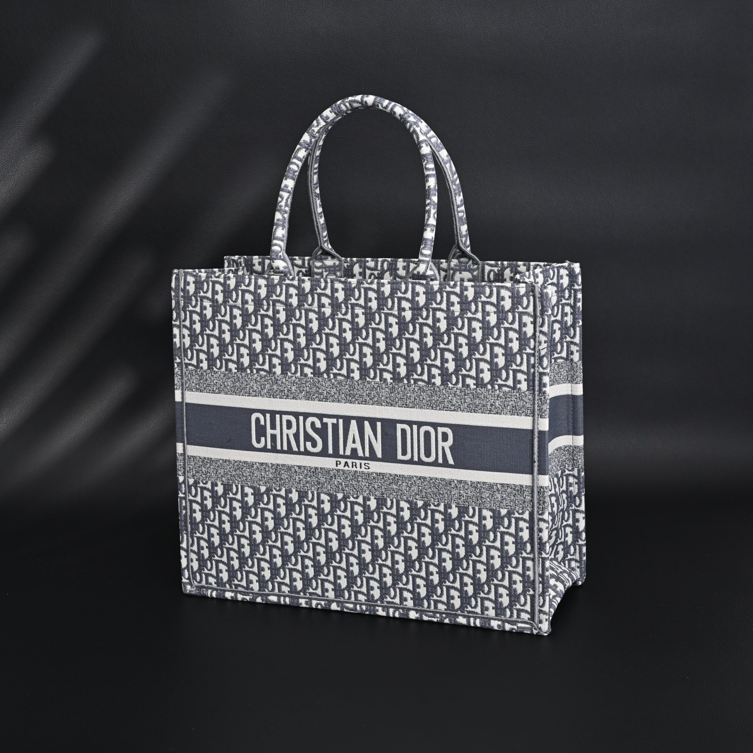Christian Dior Large Book Tote – Grey Oblique Embroidery - Image 6