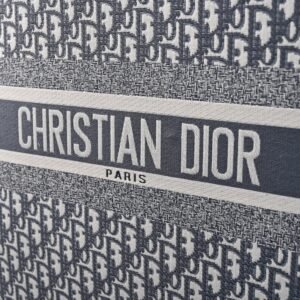 Christian Dior Large Book Tote – Grey Oblique Embroidery - Image 9