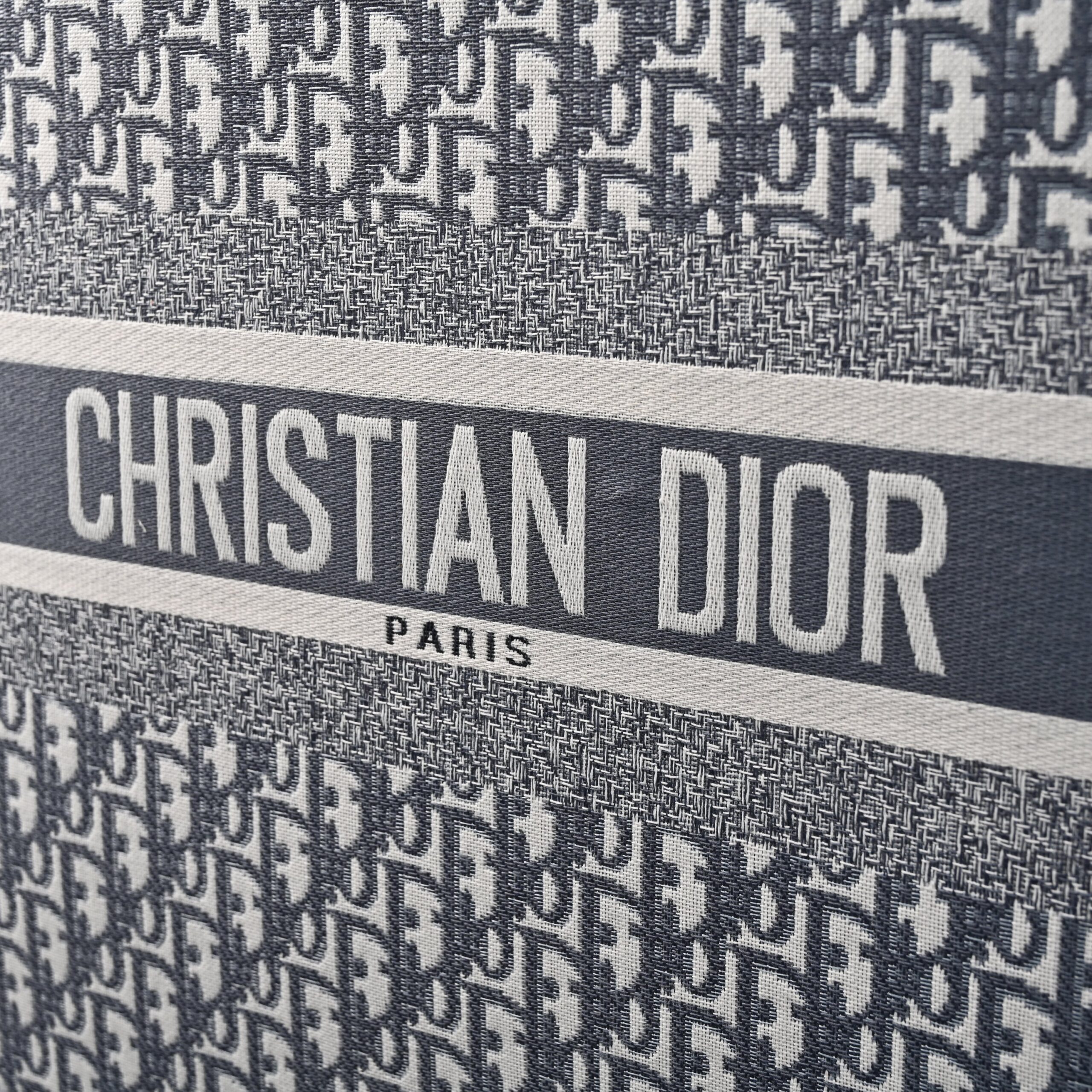 Christian Dior Large Book Tote – Grey Oblique Embroidery - Image 9