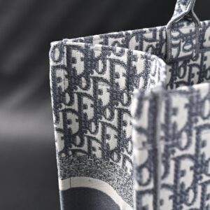 Christian Dior Large Book Tote – Grey Oblique Embroidery - Image 12