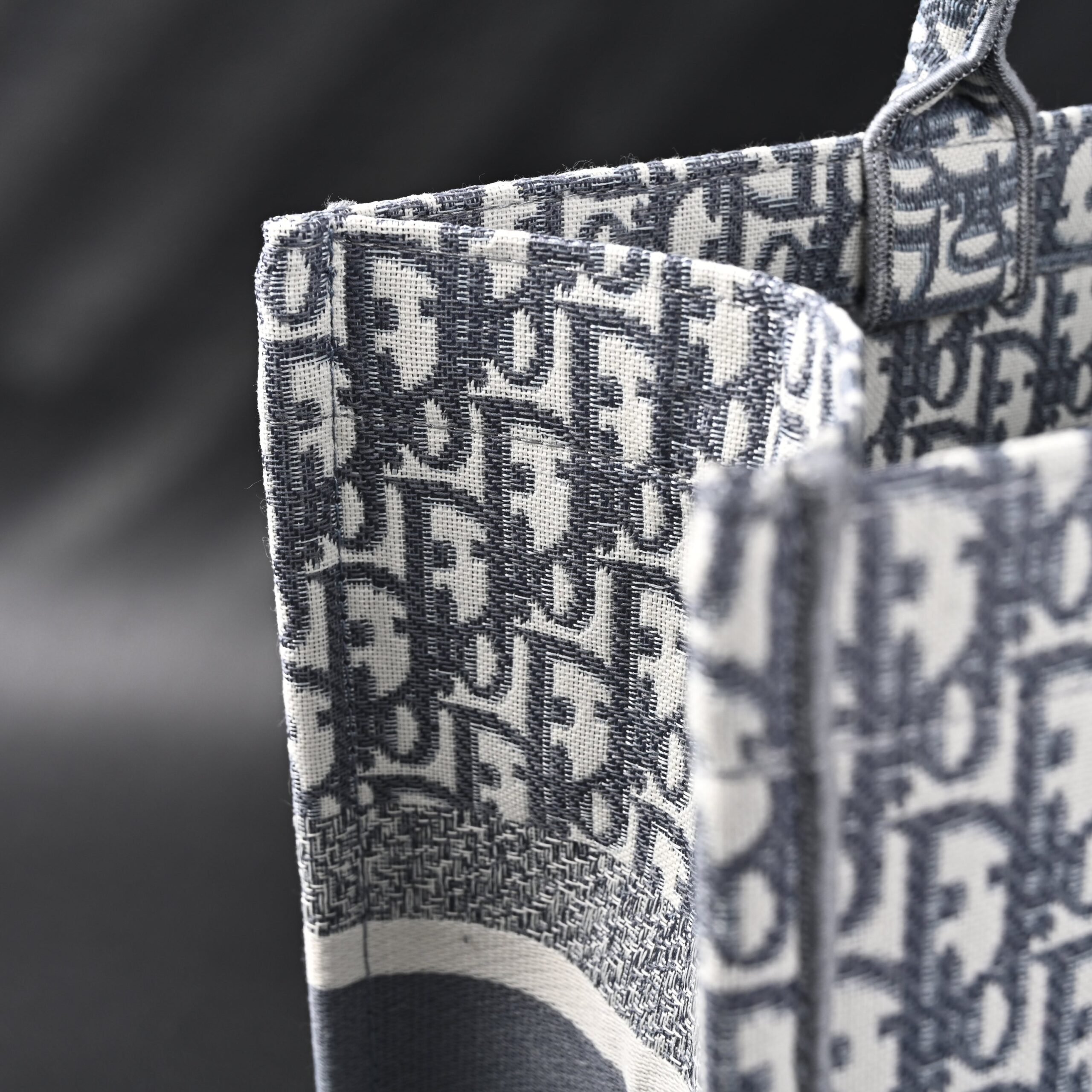 Christian Dior Large Book Tote – Grey Oblique Embroidery - Image 12