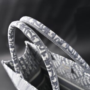 Christian Dior Large Book Tote – Grey Oblique Embroidery - Image 13