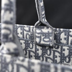 Christian Dior Large Book Tote – Grey Oblique Embroidery - Image 14