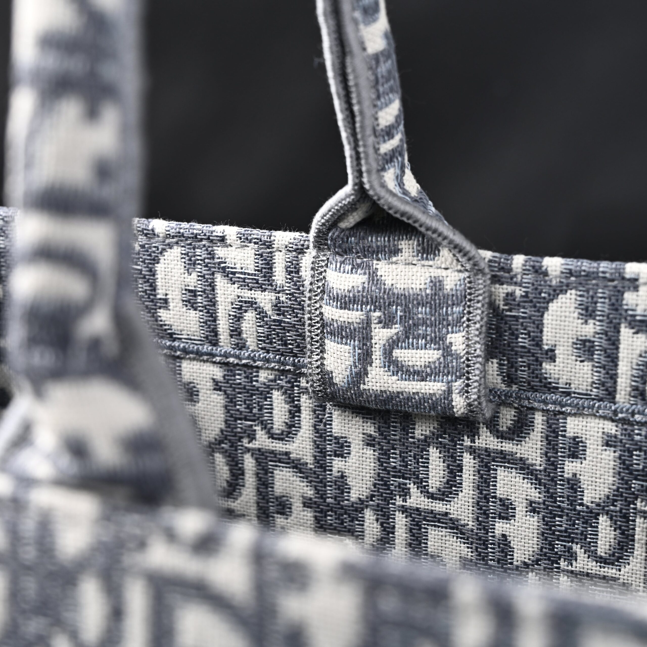 Christian Dior Large Book Tote – Grey Oblique Embroidery - Image 14