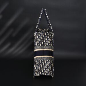 Christian Dior Large Book Tote – Blue Oblique Embroidery - Image 5
