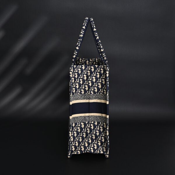 Christian Dior Large Book Tote – Blue Oblique Embroidery
