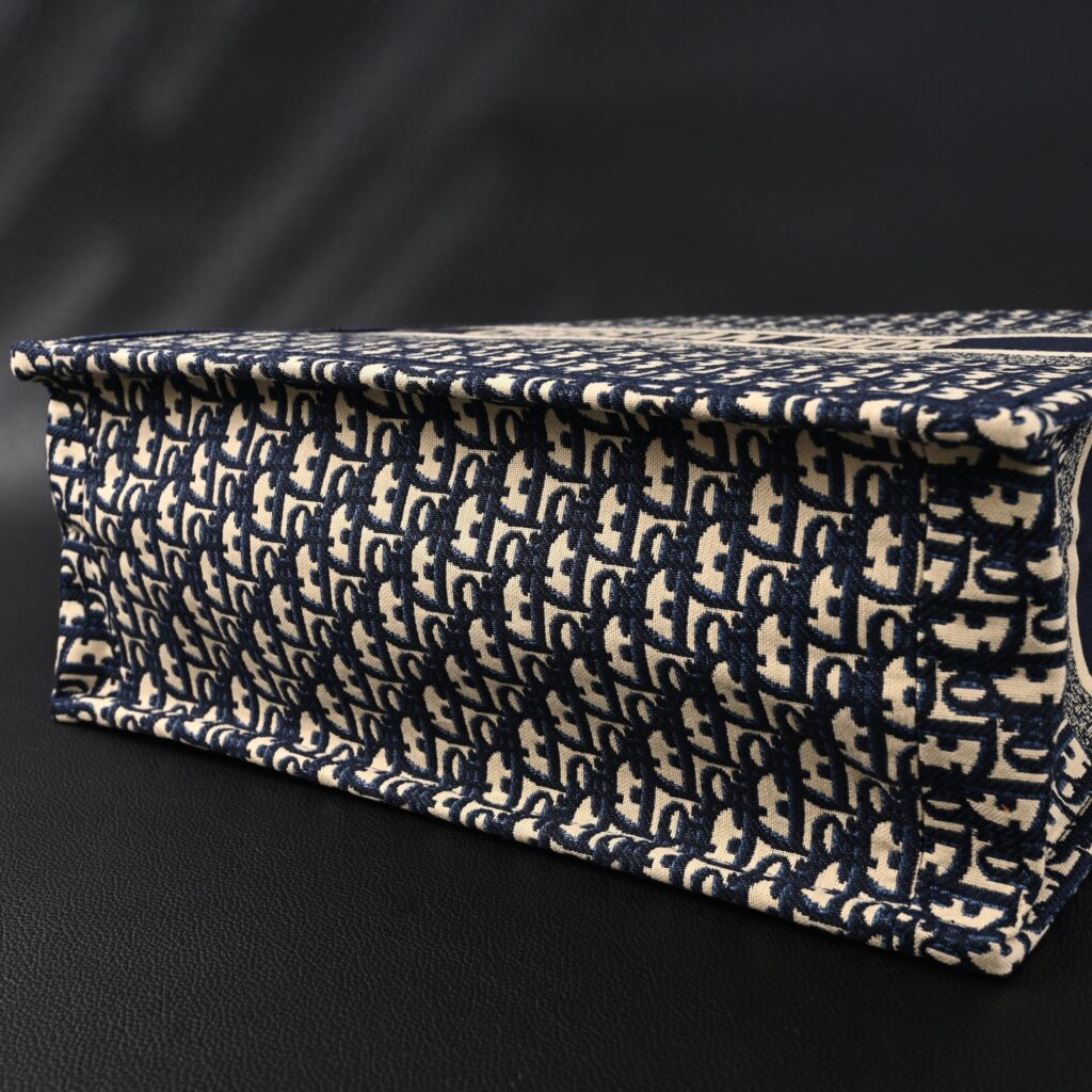 Christian Dior Large Book Tote – Blue Oblique Embroidery
