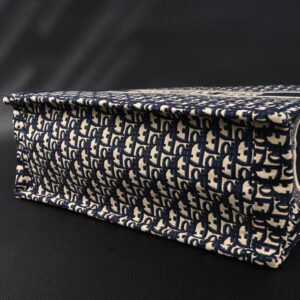 Christian Dior Large Book Tote – Blue Oblique Embroidery - Image 7