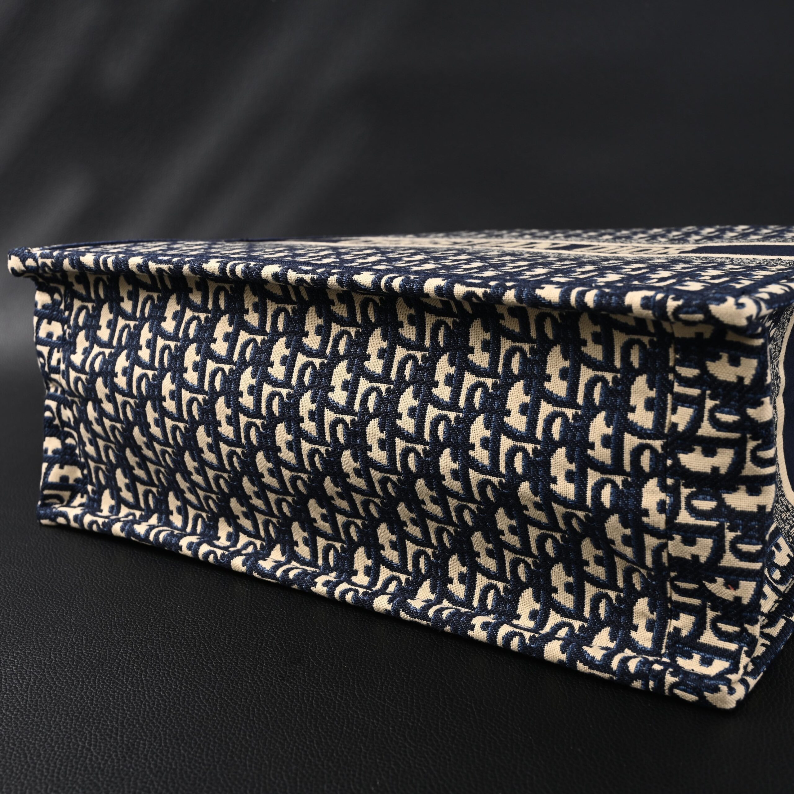 Christian Dior Large Book Tote – Blue Oblique Embroidery - Image 7