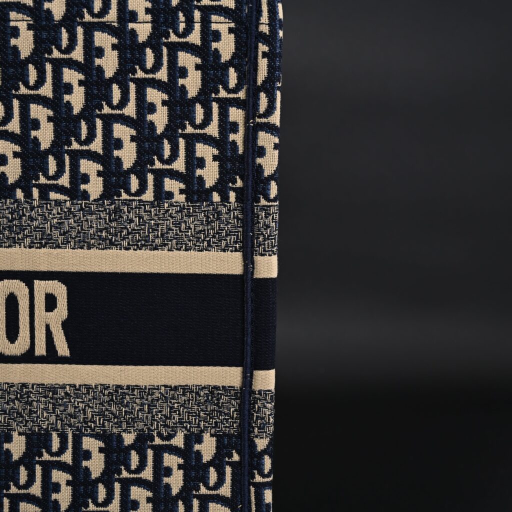 Christian Dior Large Book Tote – Blue Oblique Embroidery