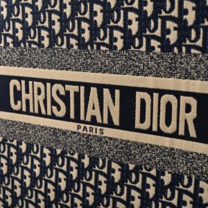 Christian Dior Large Book Tote – Blue Oblique Embroidery - Image 9