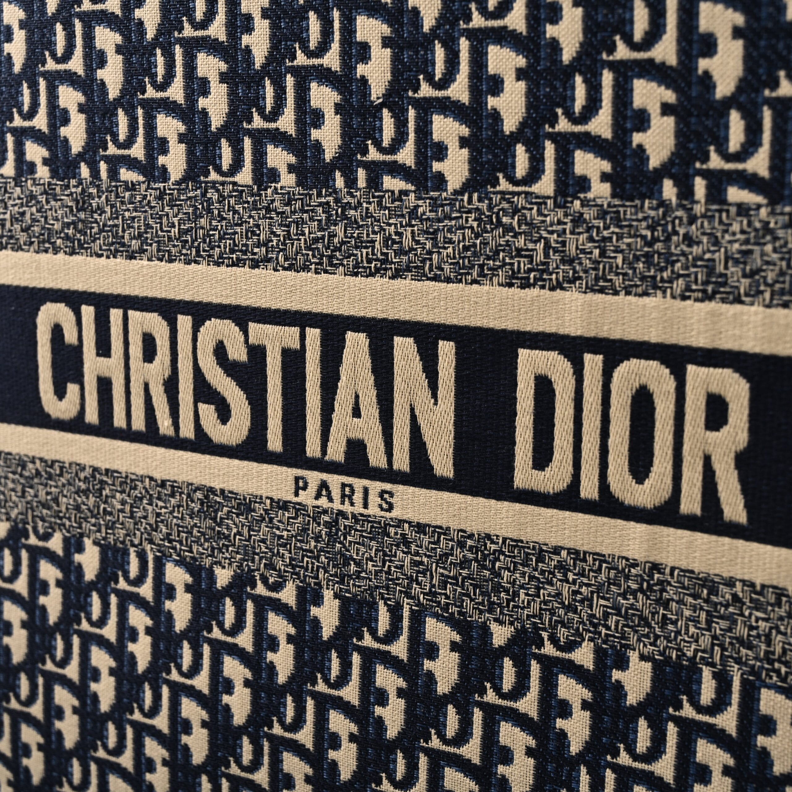 Christian Dior Large Book Tote – Blue Oblique Embroidery - Image 9