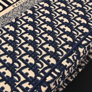 Christian Dior Large Book Tote – Blue Oblique Embroidery - Image 10