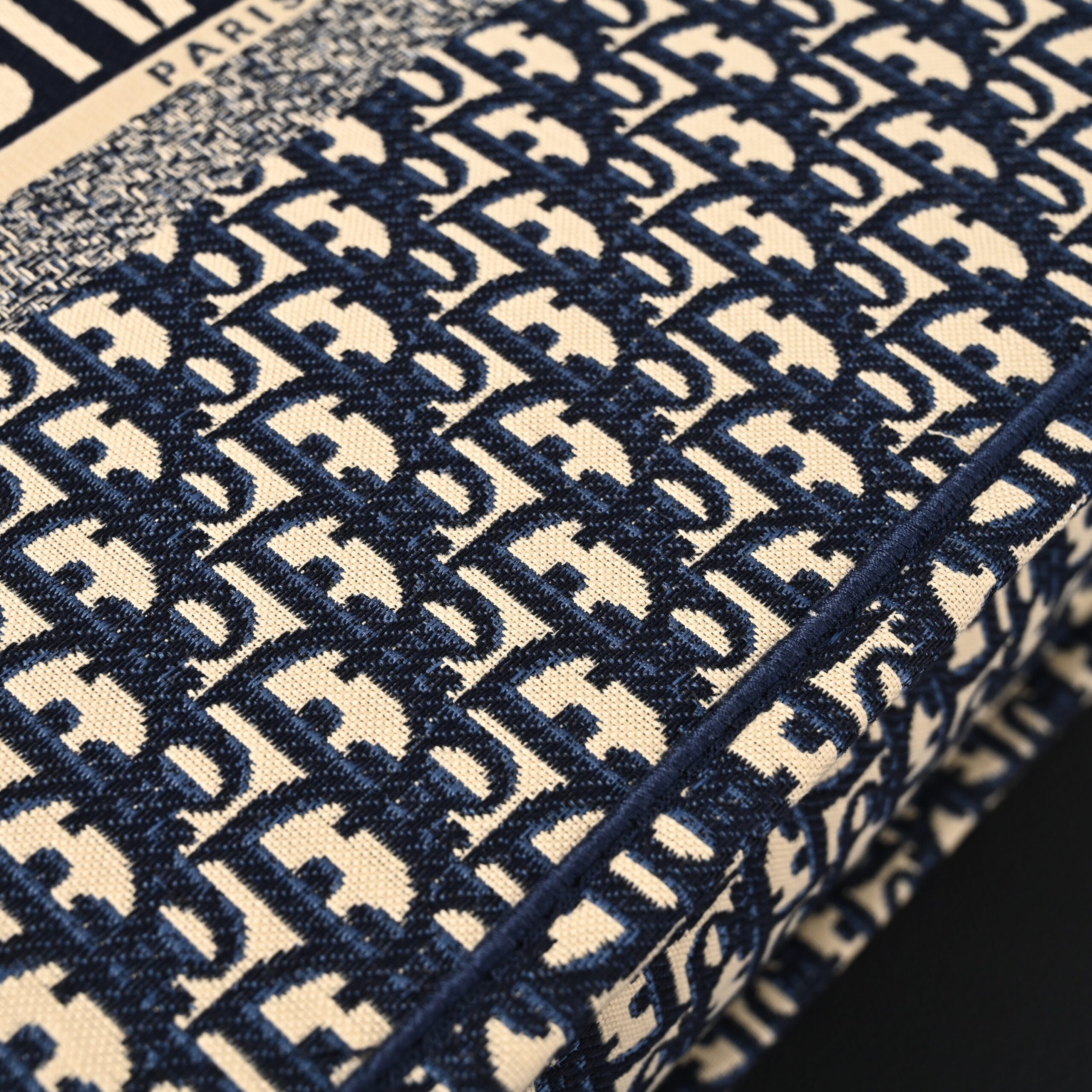 Christian Dior Large Book Tote – Blue Oblique Embroidery - Image 10