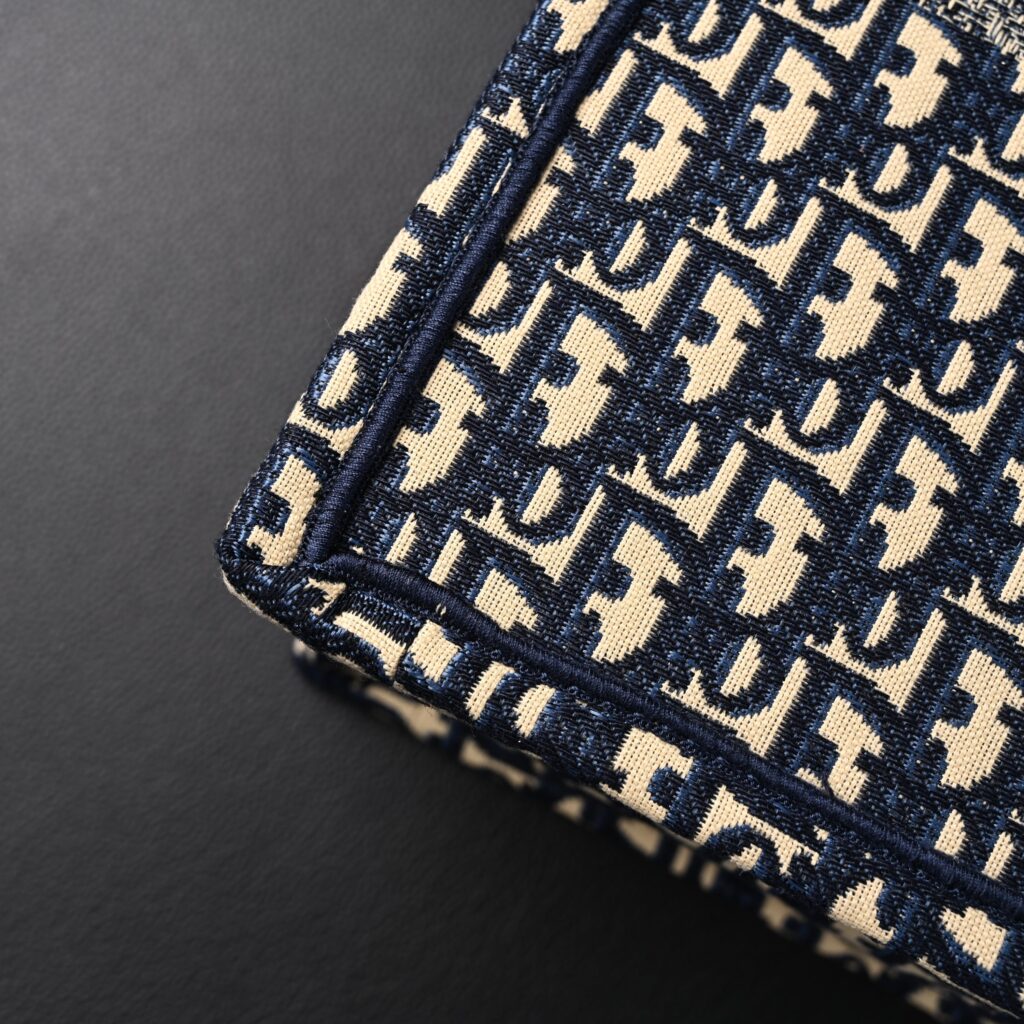 Christian Dior Large Book Tote – Blue Oblique Embroidery