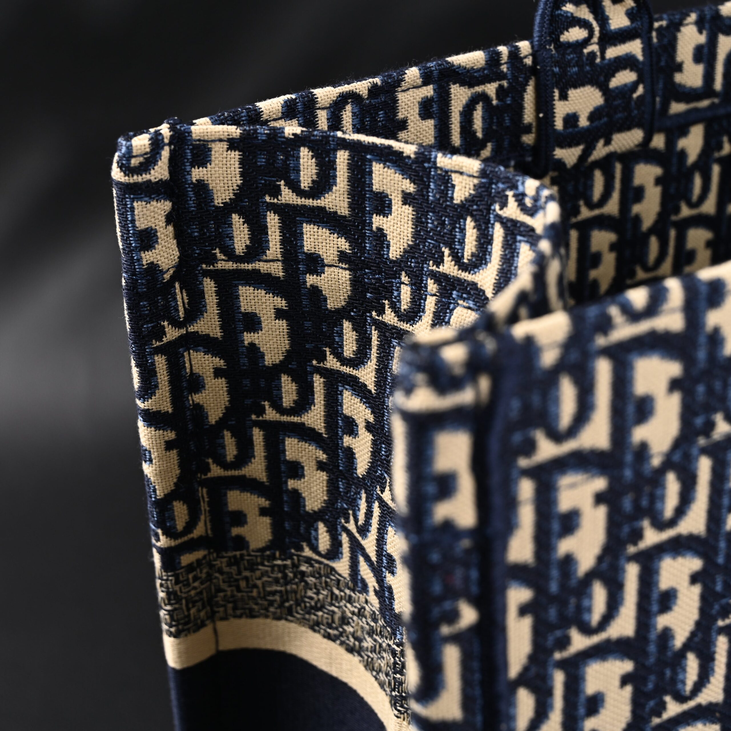 Christian Dior Large Book Tote – Blue Oblique Embroidery - Image 12