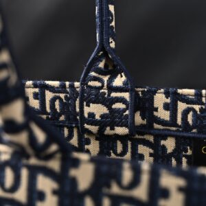 Christian Dior Large Book Tote – Blue Oblique Embroidery - Image 13