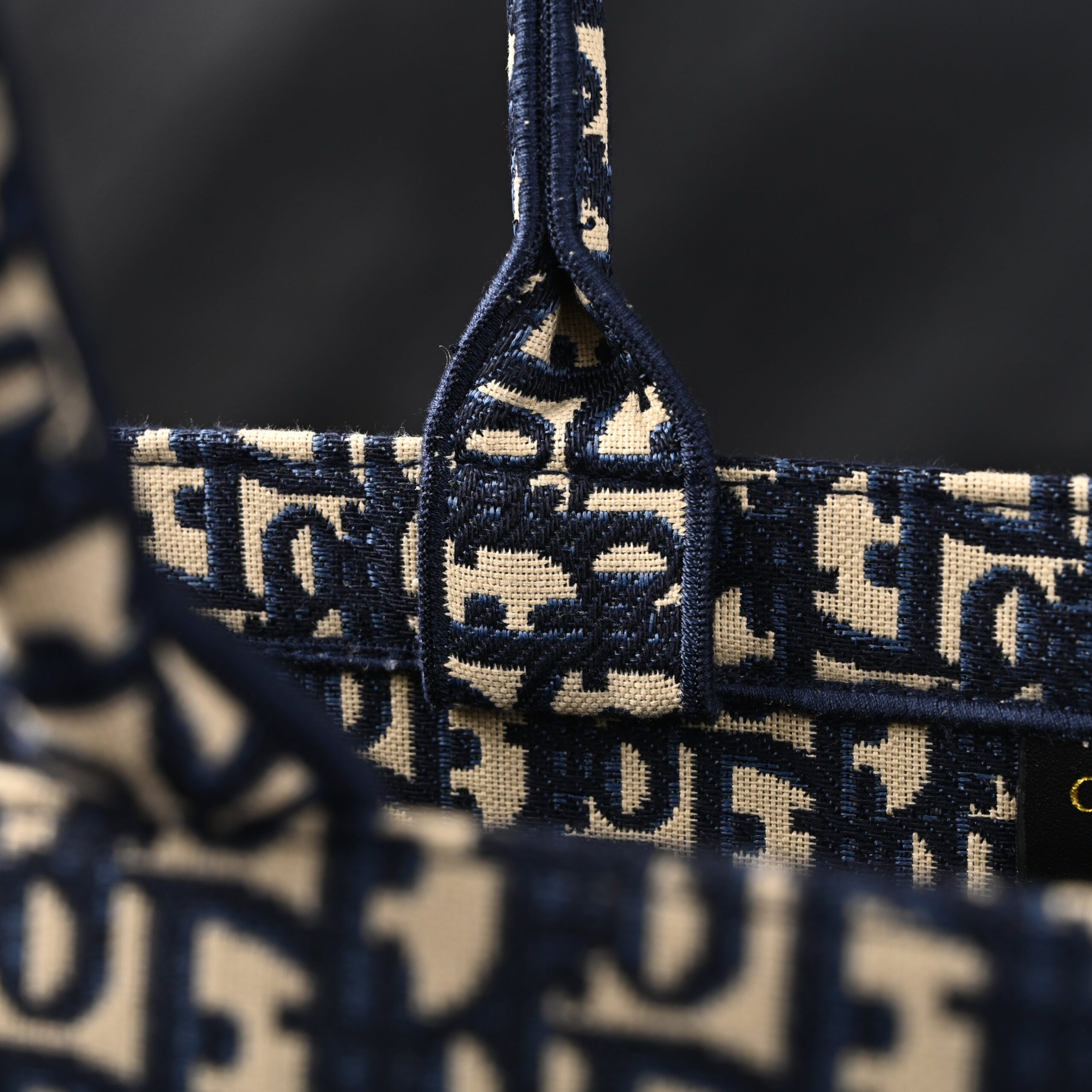 Christian Dior Large Book Tote – Blue Oblique Embroidery - Image 13