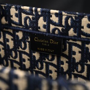 Christian Dior Large Book Tote – Blue Oblique Embroidery - Image 14