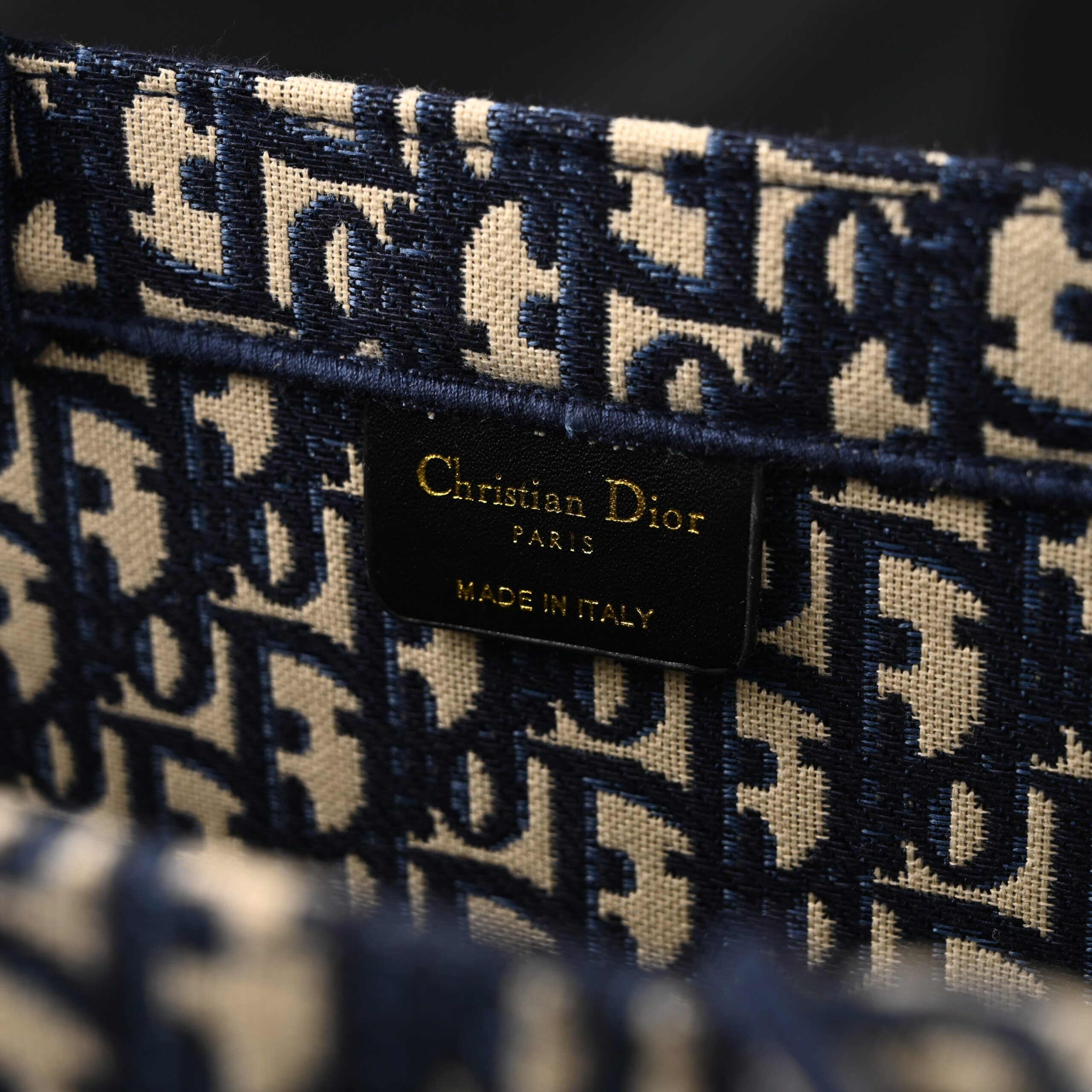 Christian Dior Large Book Tote – Blue Oblique Embroidery - Image 14