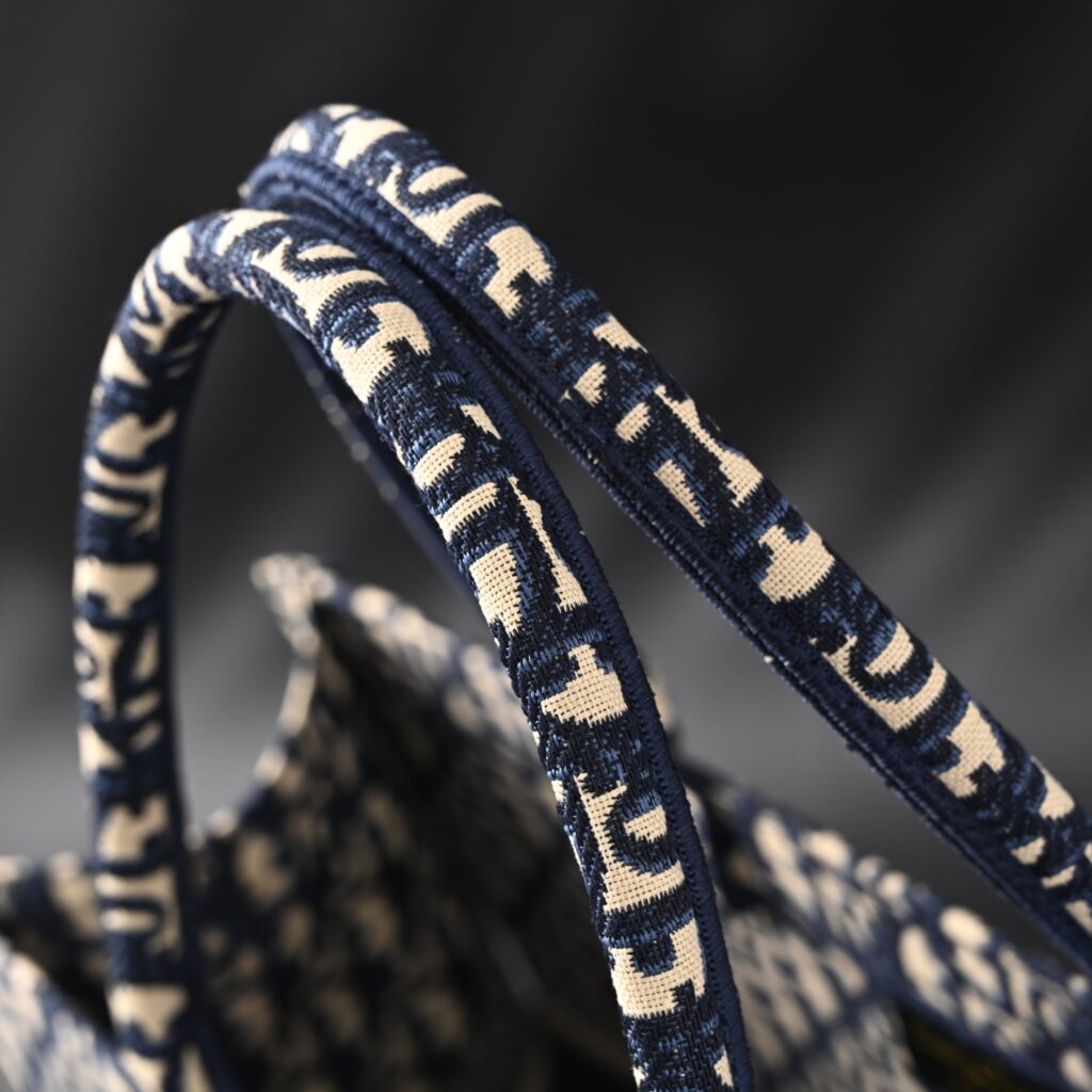 Christian Dior Large Book Tote – Blue Oblique Embroidery