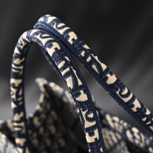 Christian Dior Large Book Tote – Blue Oblique Embroidery - Image 15