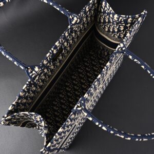 Christian Dior Large Book Tote – Blue Oblique Embroidery - Image 16