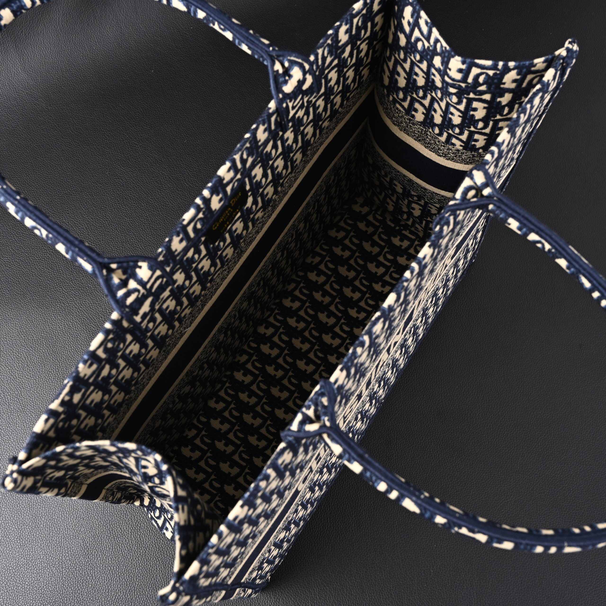 Christian Dior Large Book Tote – Blue Oblique Embroidery - Image 16