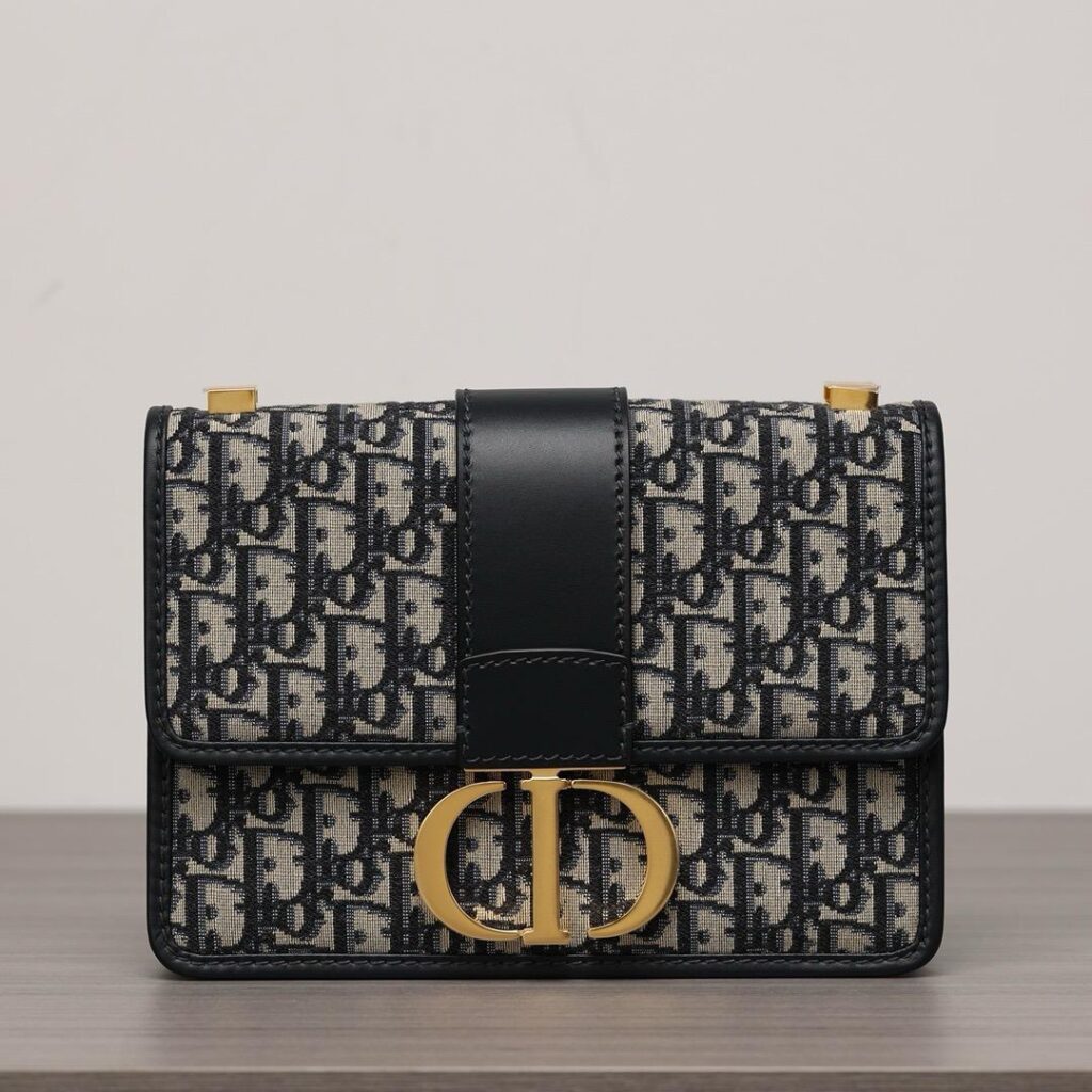 Dior 30 Montaigne Bag Oblique Blue Jacquard