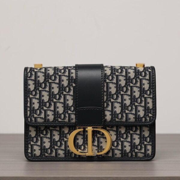 Dior 30 Montaigne Bag Oblique Blue Jacquard
