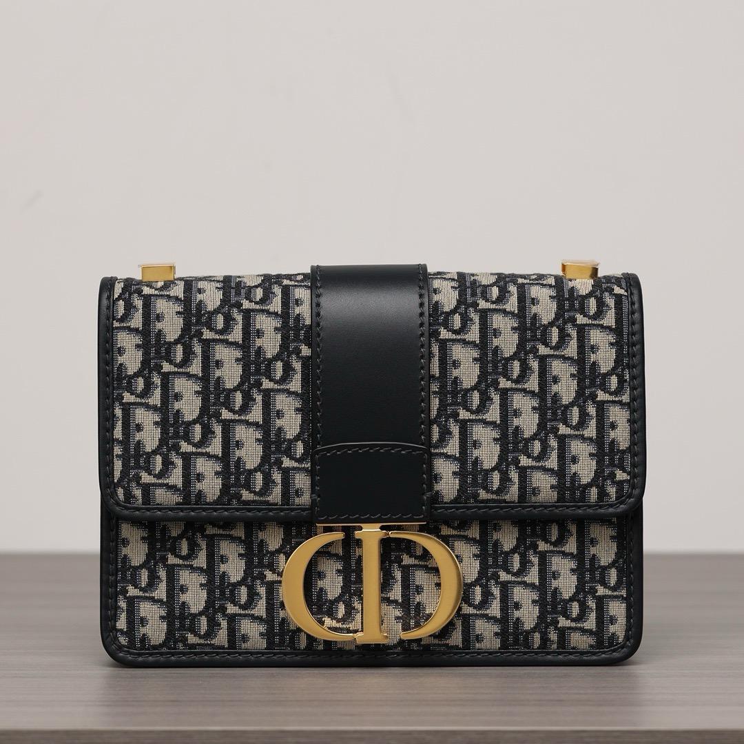 Dior 30 Montaigne Bag Oblique Blue Jacquard - Image 1